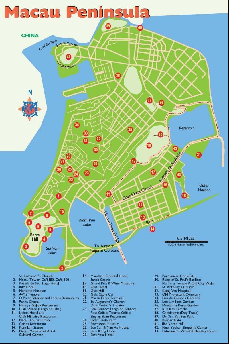 Macau mapa turístic