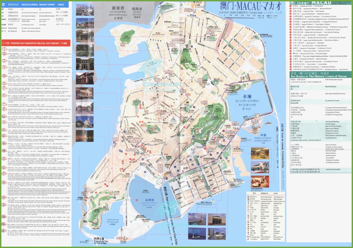 Macau autobús mapa de rutes