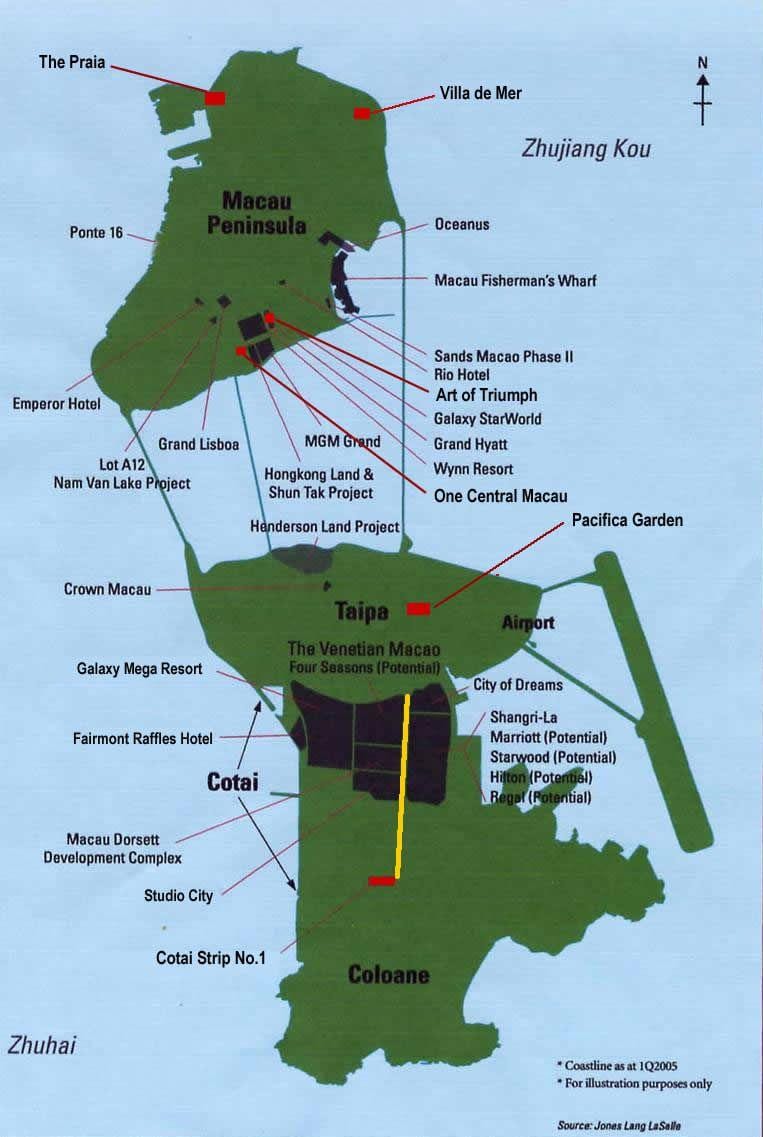 mapa de Macau casino ubicació