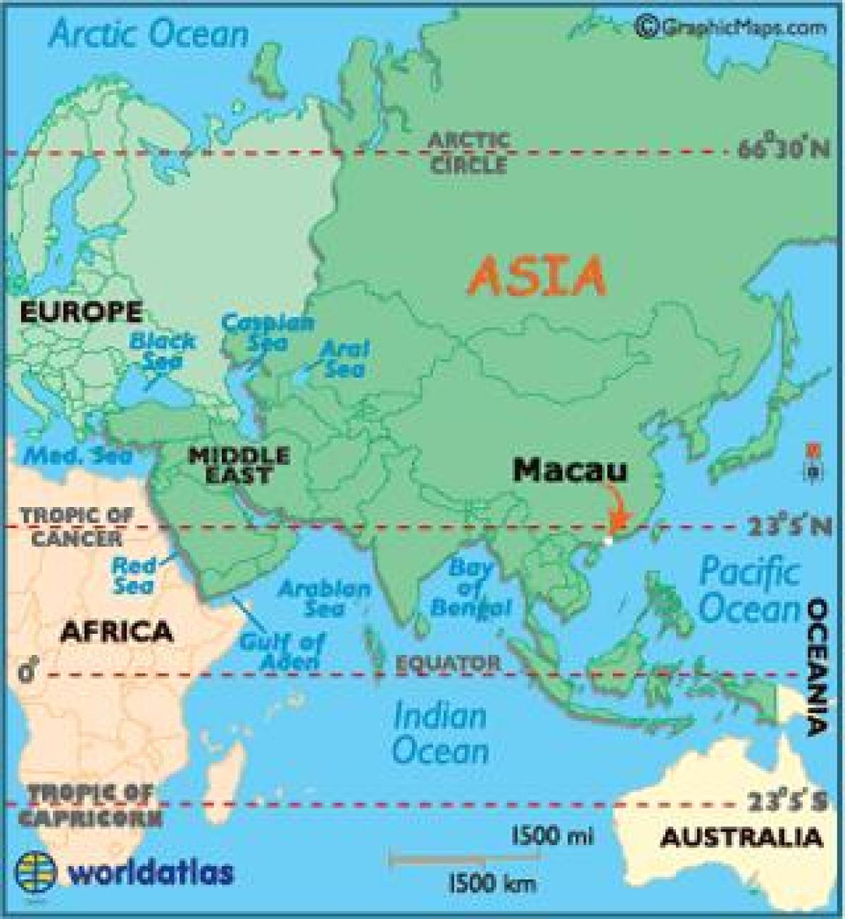 Macau en el mapa del món