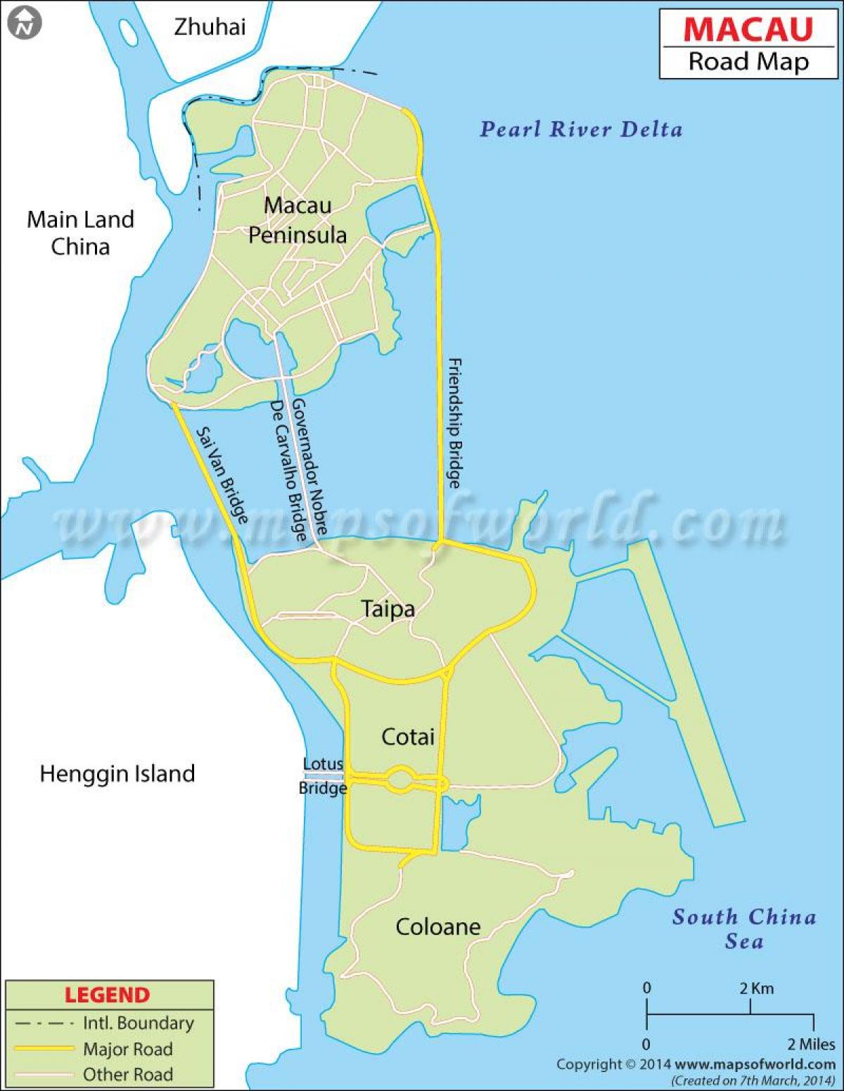 Macau península mapa
