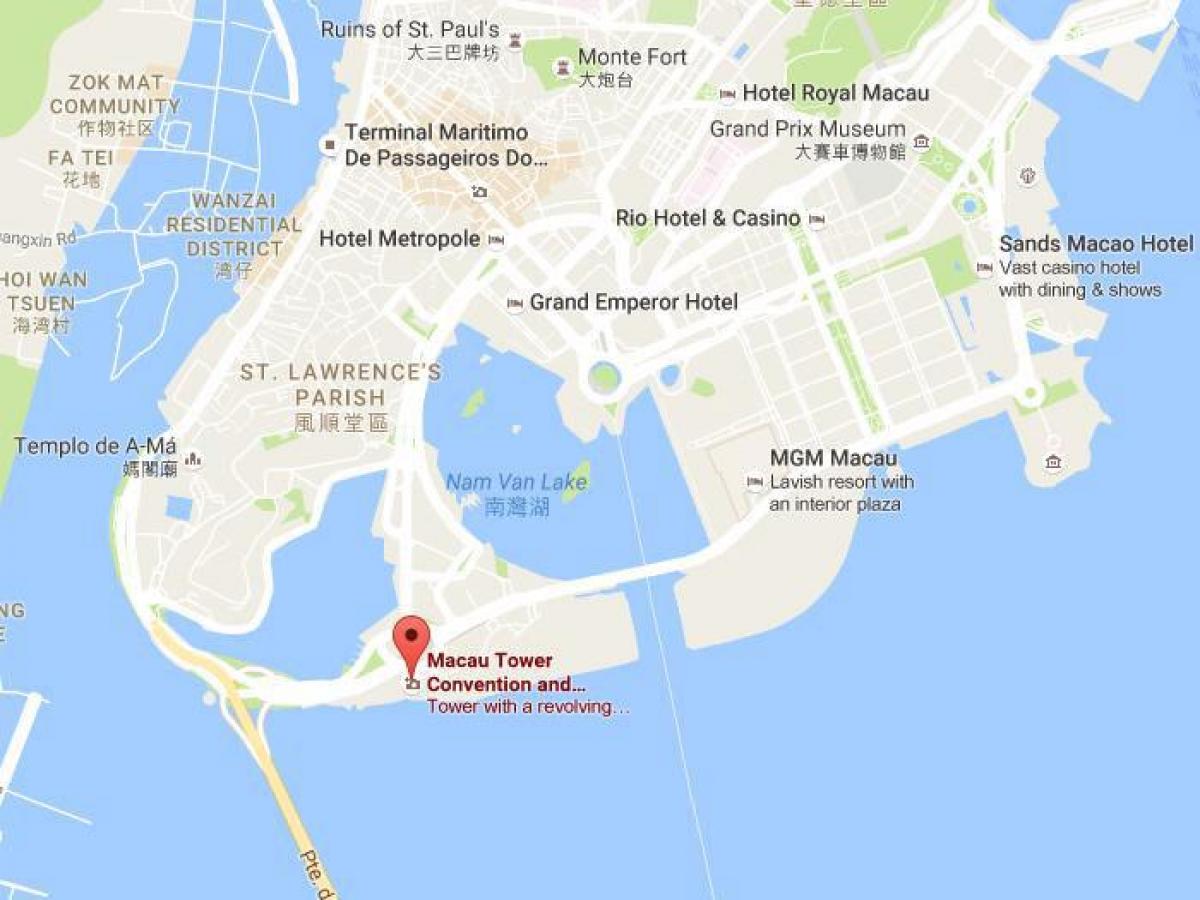 mapa de la torre de Macau