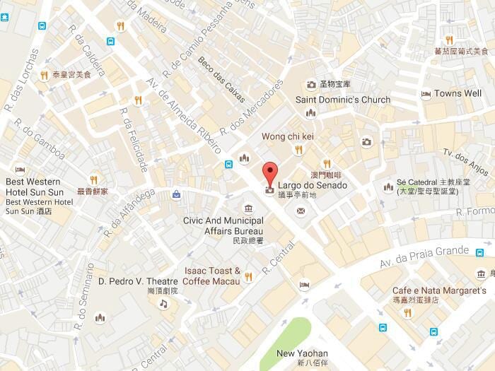 mapa de senado plaça de Macau