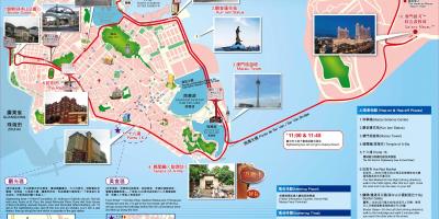Mapa de Macau atraccions turístiques